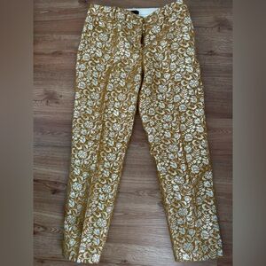 Gold jacquard JCrew dress pants